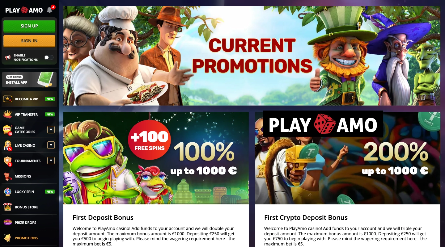 PlayAmo Promotions