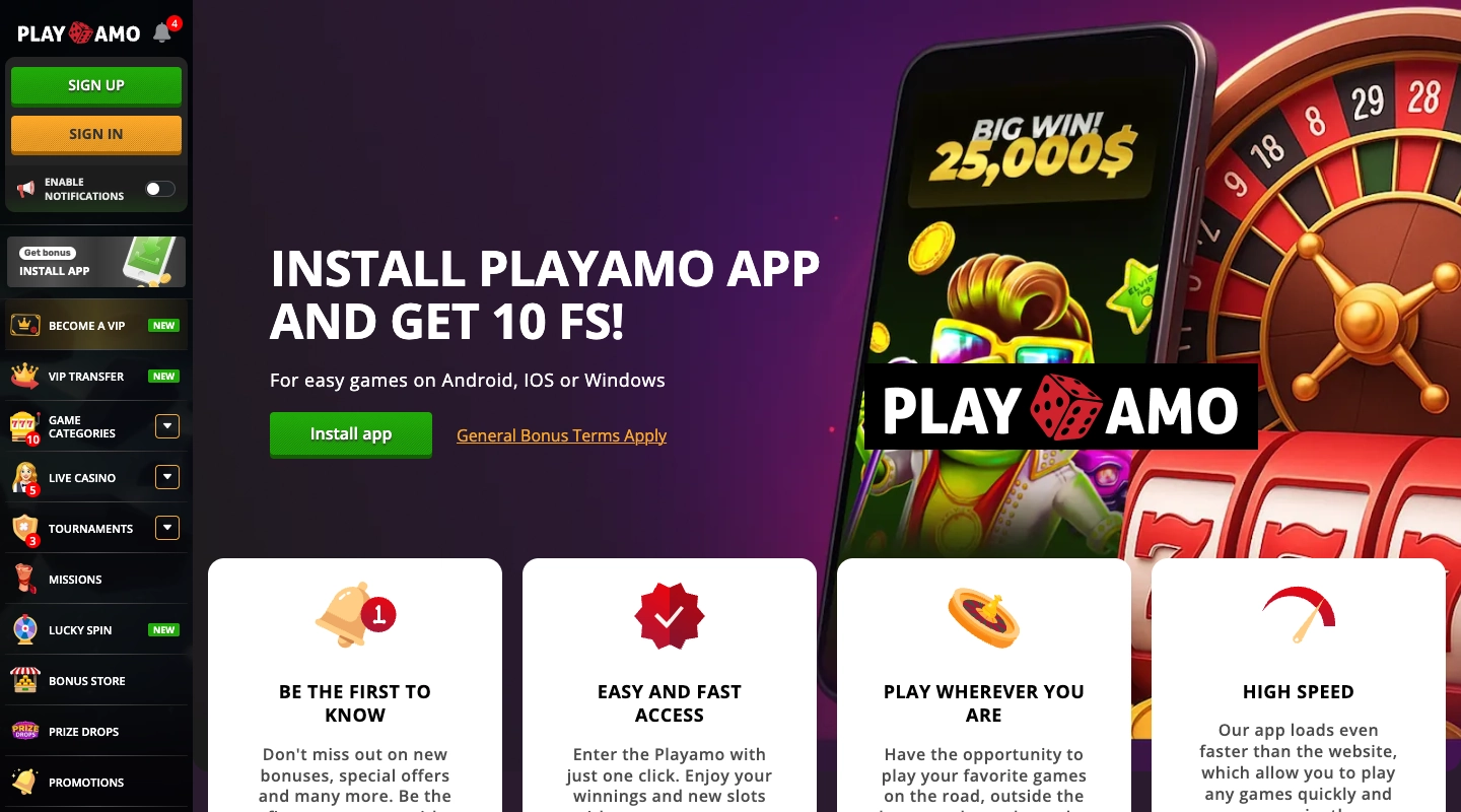 PlayAmo Mobile Application